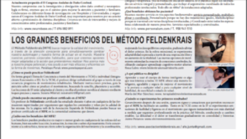 LOS BENEFICIOS DEL MÉTODO FELDENKRAIS - Artículo Diario ABC domingo 23 de abril 2017 LOS BENEFICIOS DEL MÉTODO FELDENKRAIS - Artículo Diario ABC domingo 23 de abril 2017